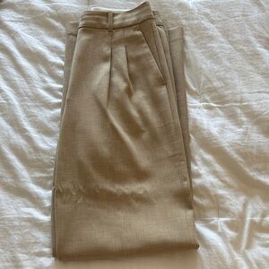 Aritzia Beige Linen Trousers